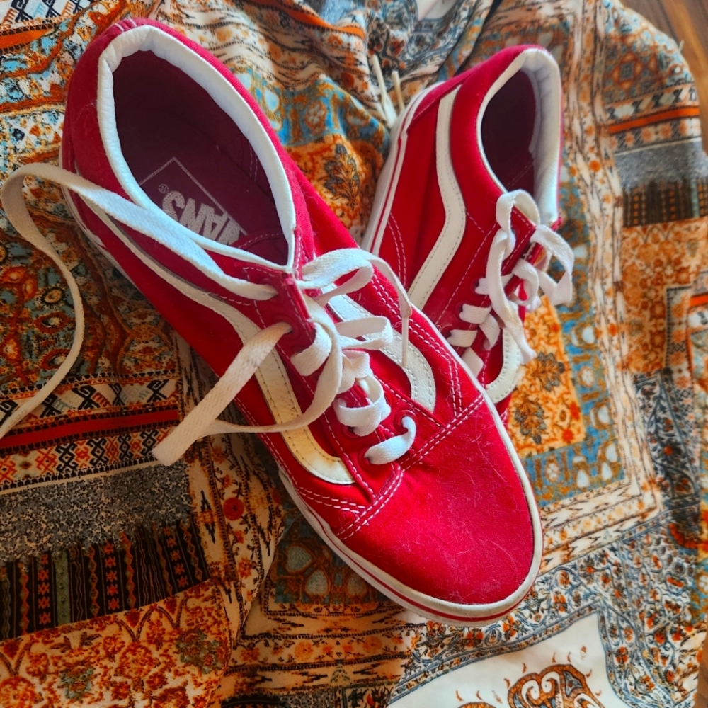 Red vans, warn only a couple of times, size 6.5